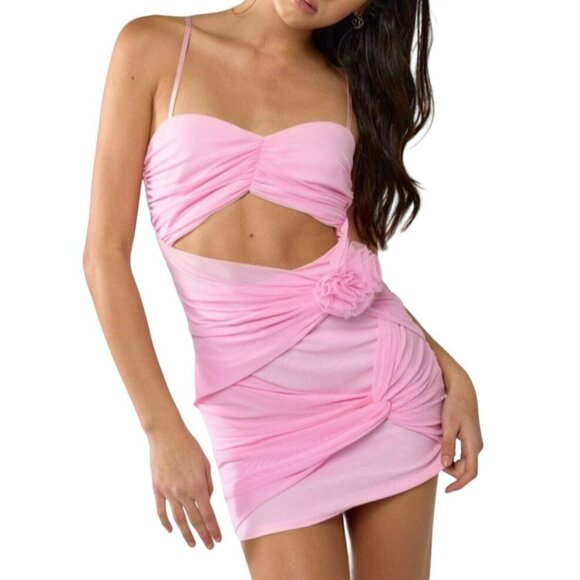 Blue Blush Rosette Me Pink Strapless Mini Dress Size Small NWT - Picture 2 of 5